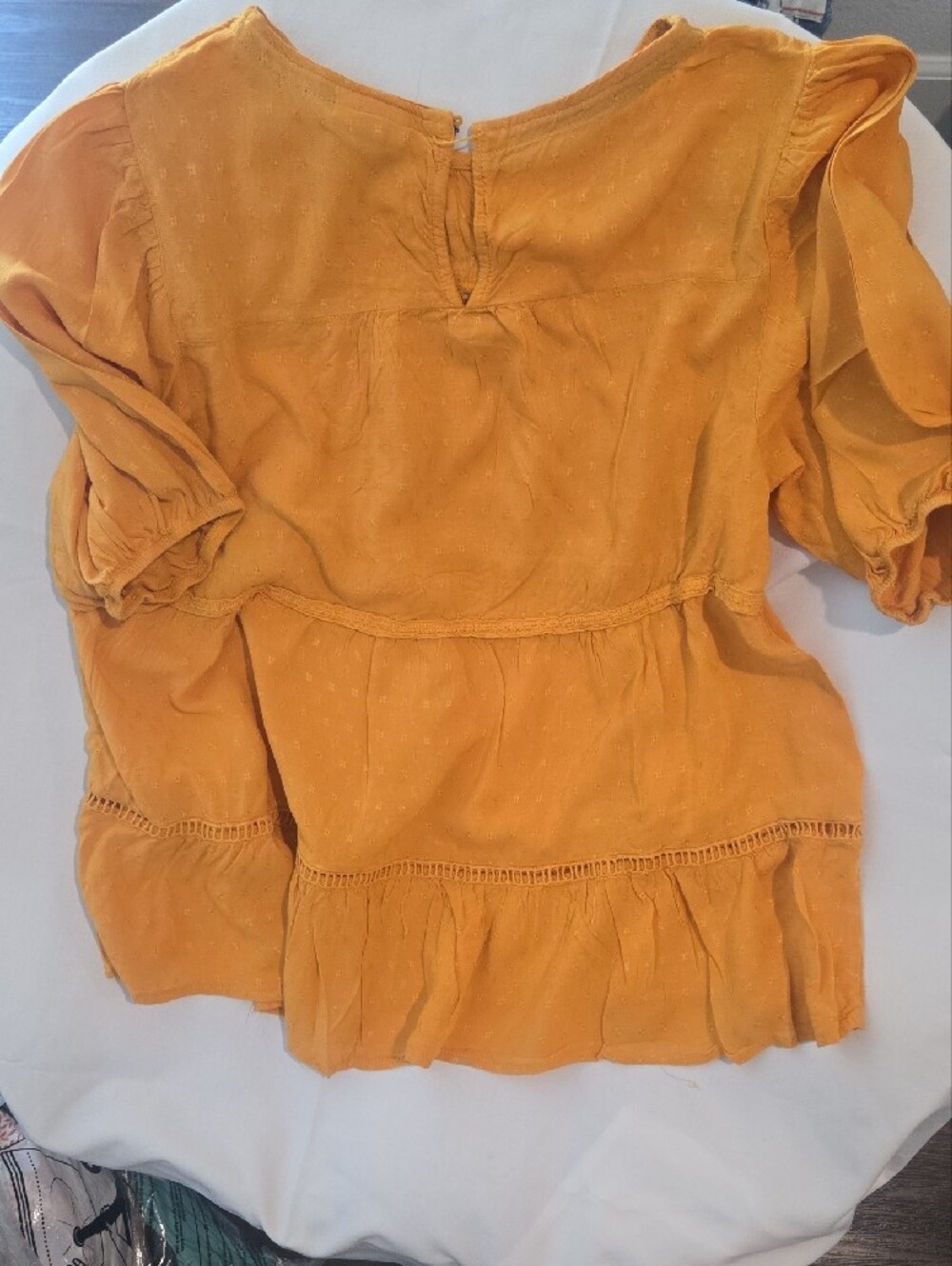 Knox Rose Mustard Puff Sleeve Blouse - Picture 2 of 3